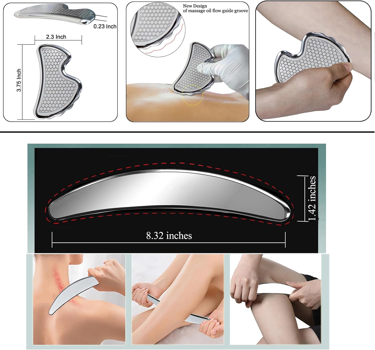 Set (6) DE LIBERACIÓN MIOFASCIAL INOX / BYYDDIY® / Terapia Manual / PROFESIONAL
