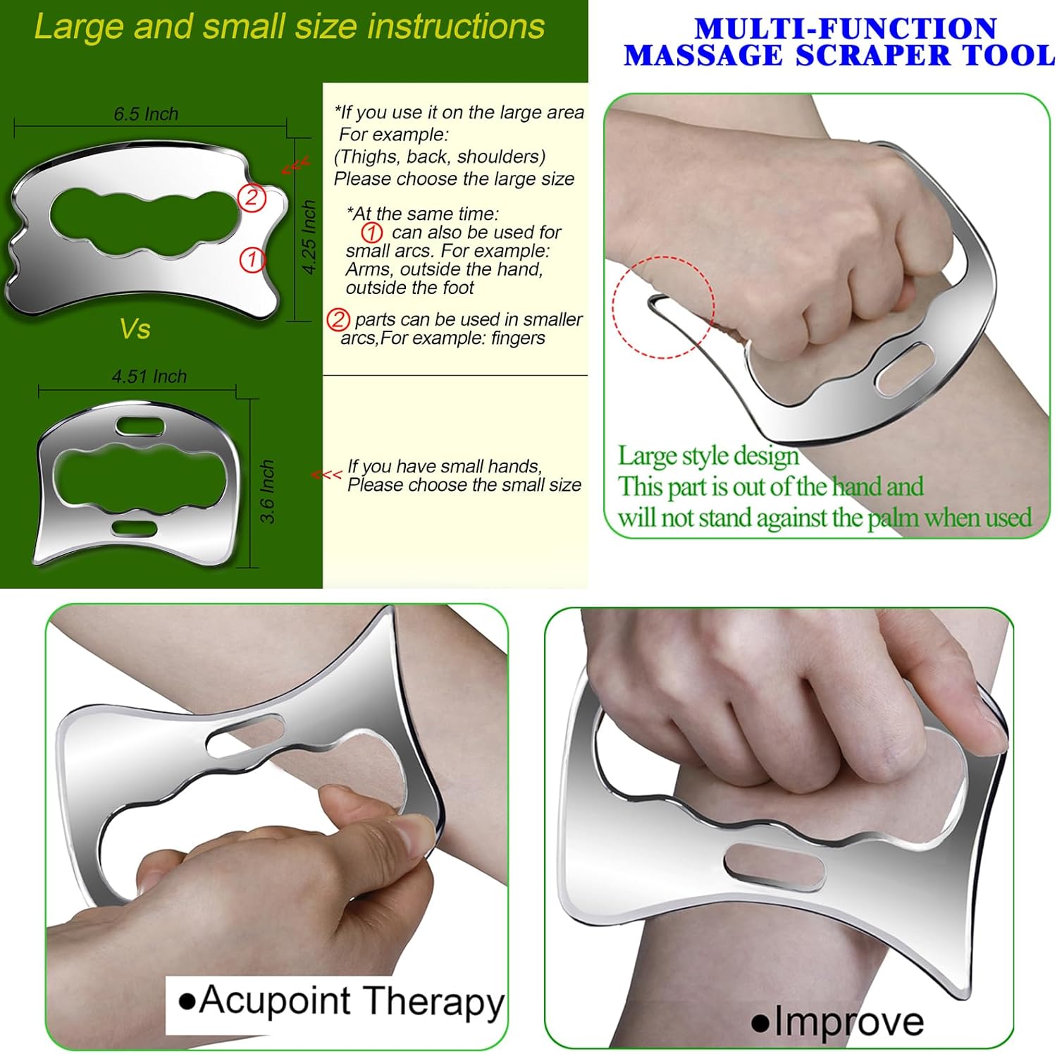 Set (6) DE LIBERACIÓN MIOFASCIAL INOX / BYYDDIY® / Terapia Manual / PROFESIONAL