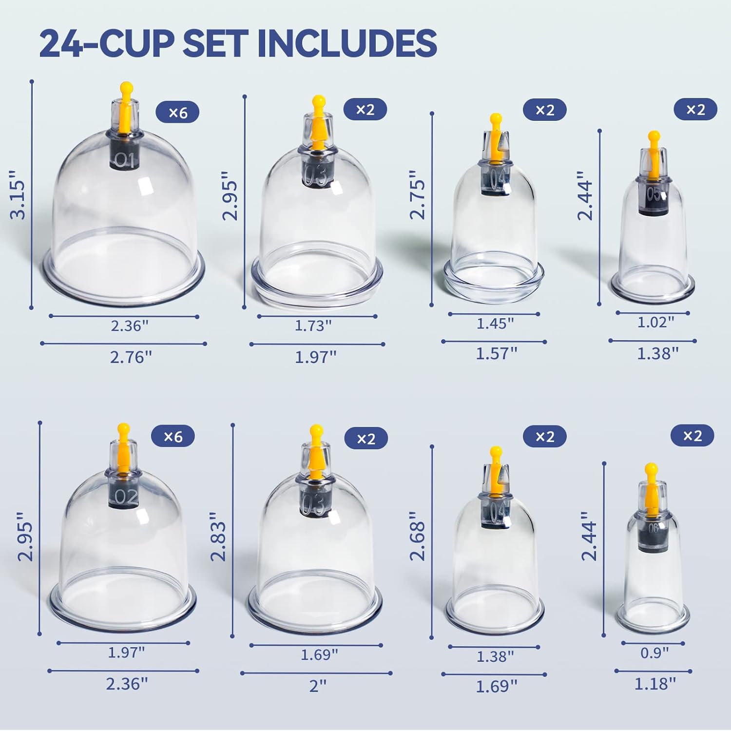 VENTOSAS + 24 TAZAS KINGPAVONINI®/ PROFESIONAL