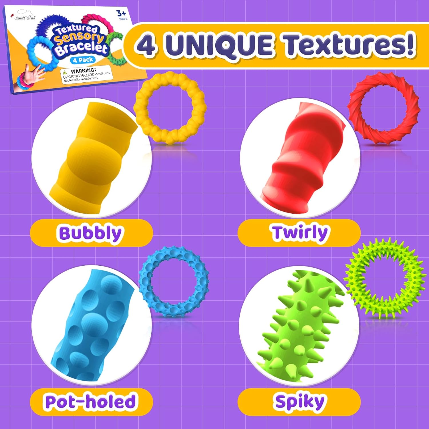SET (4x) BRAZALETES SENSORIALES Small-Fish® / Special Needs