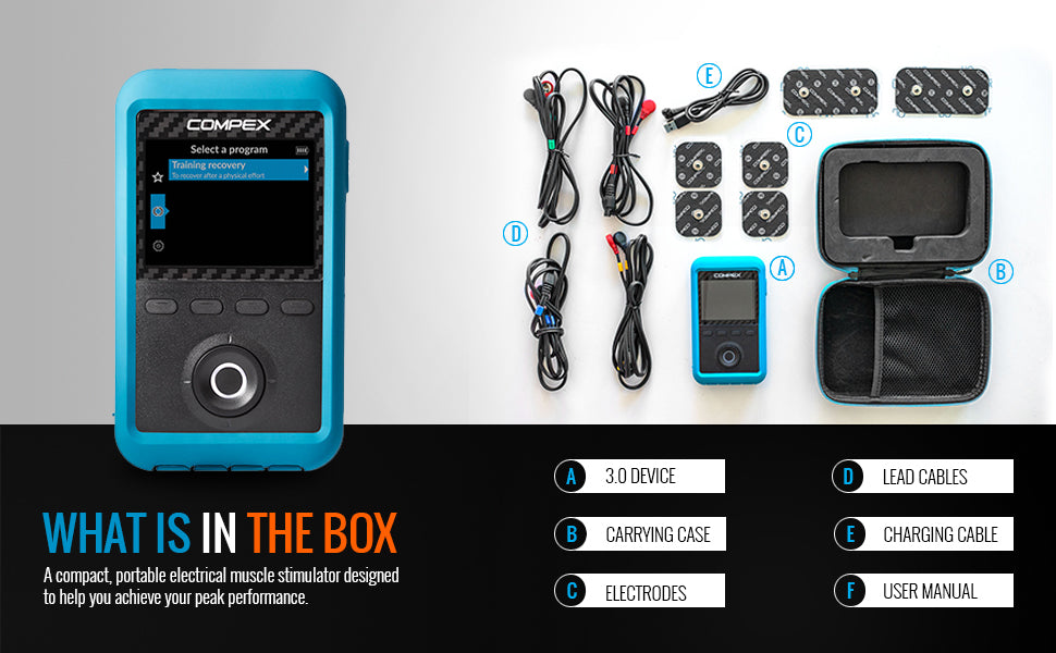 NUEVO TENS+EMS Compex Edge 3.0 / Li-recargable / ACCESORIOS