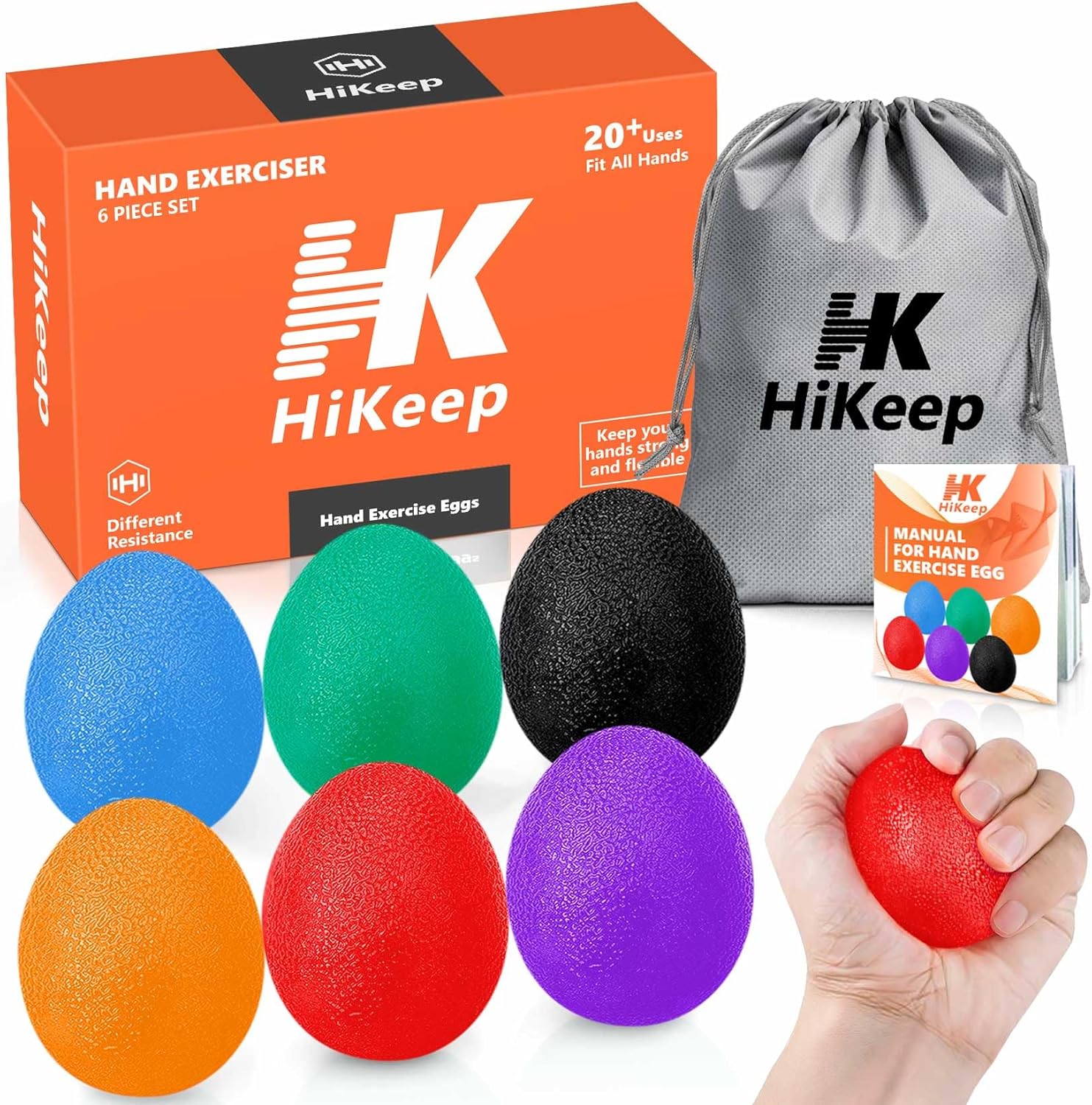 SET (6x) Huevos GEL “Egg-Ball” HiKeep® / MANOS Y DEDOS