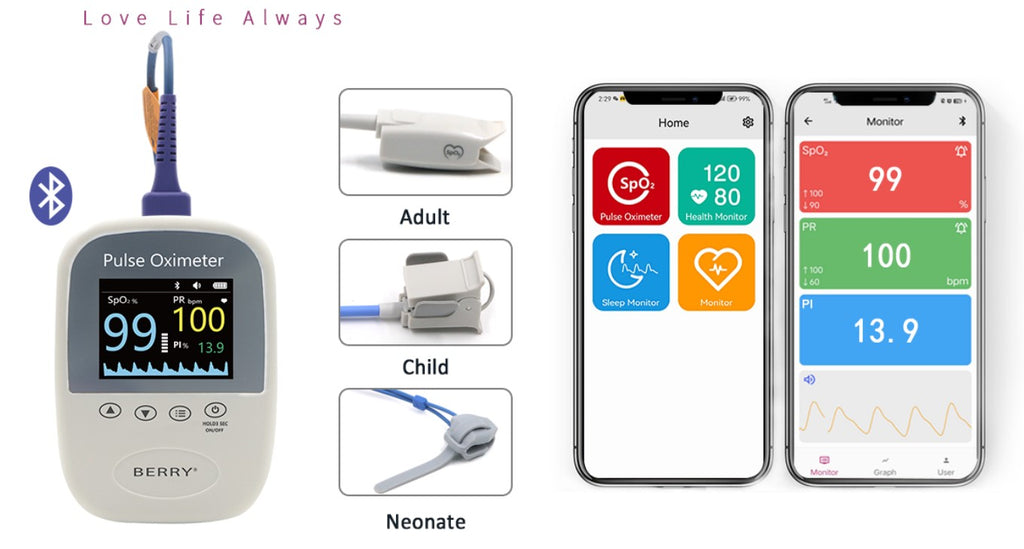 Oxímetro de pulso Berry® / NEONATAL-PEDIATRICO-ADULTO